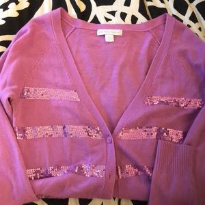 Mauve V Neck Cardigan